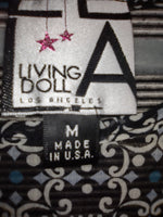 Women's Size Medium Living Doll Los Angeles Tie Front Blouse
