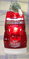 Red Pickup Truck With Christmas Tree - Glitter Globe Light