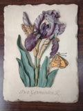 Iris Germanica L. Flower Plaque Wall Decor Picture