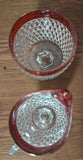 Vintage Indiana Glass Sugar Bowl & Creamer - Diamond Point - Ruby Red -  Cranberry Flash