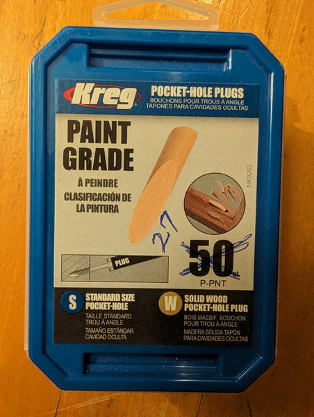 Kreg Pocket-Hole Plugs Paint Grade 27count