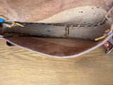 Vintage Tooled Leather Flower Shoulder Bag Purse