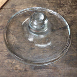 Thick Glass Candlestick Holder - Large Round Base