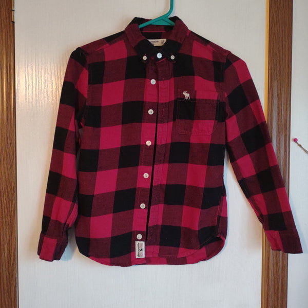 Size 7/8 Button-Up Flannel Shirt - Ambercrombie Kids (#185)