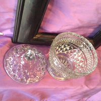 Candy Dish ~ Clear Glass ~ Diamond Cut - Small ~ Bowls