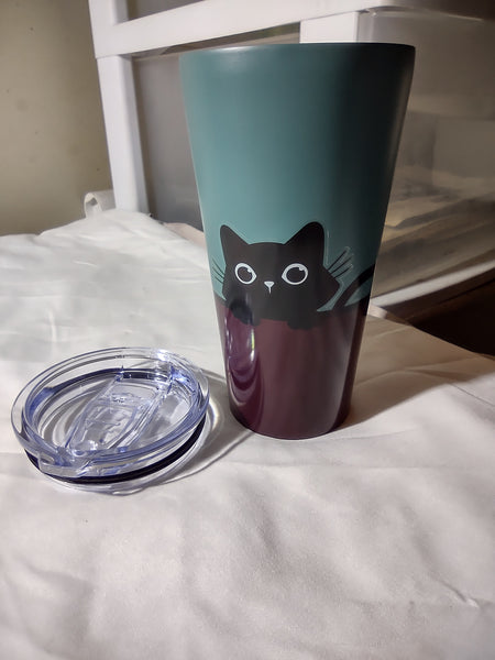 Cat Thermos Cup with Clear Lid - Cat Lady Box - New in Package