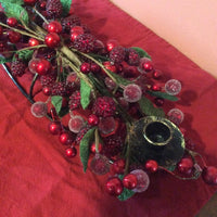 Metal Double Candlestick Holder Centerpiece ~ Berries - Crafting