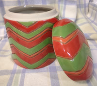 Red & Green Ceramic Decor Container