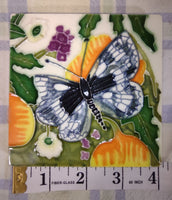 Butterfly Ceramic Tile Wall or Standing Plaque