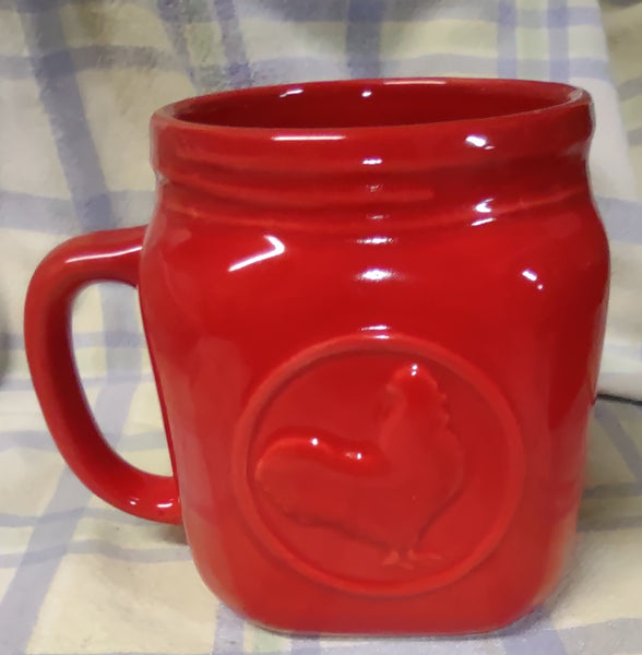 Red Ceramic Chicken Mug