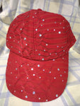 Red Ribbon And Sequined Ball Cap