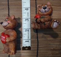 Set of 2 Vintage 1988 Cleo Bear Figurines by Gibson Greeting Co.
