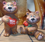 Set of 2 Vintage 1988 Cleo Bear Figurines by Gibson Greeting Co.