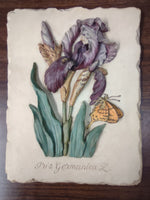 Iris Germanica L. Flower Plaque Wall Decor Picture
