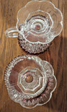 Vintage Indiana Glass Sugar Bowl & Creamer - Diamond Point - Ruby Red -  Cranberry Flash