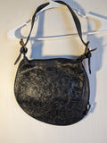 Black Swirl Tooled Style Hand/Shoulder Bag/Purse