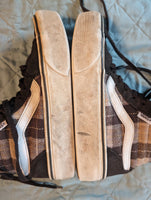 Women's Size 6.5 Vans Brown Plaid Shoes