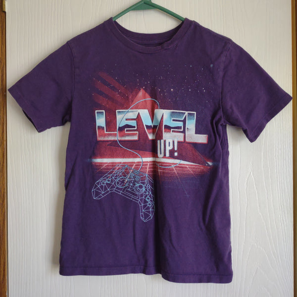 #187 Kids Size 7/8 Purple Level Up T-shirt Shirt - Place