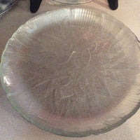 Plates ~ Set of 4 ~ Glass ~ Clear ~ Foliage Design