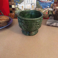 Green Glass Planter Pot