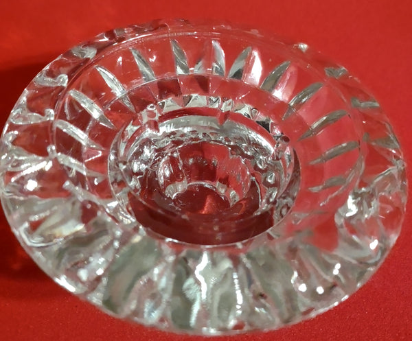Set of 3 - Vintage Round Crystal Tapered Candlestick Holder