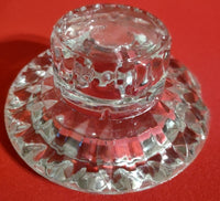 Vintage Round Crystal Tapered Candlestick Holder