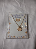 Sweetheart Cat Necklace - 22K Gold Plated - New