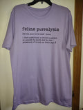 Sz L Feline Purralysis Short Sleeve Shirt - Purple Like New