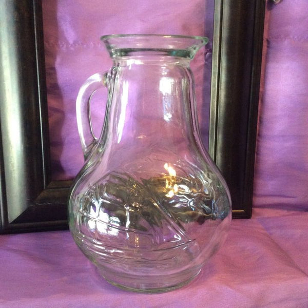 Glass Juice Pitcher ~ Sailboat ~ Clear