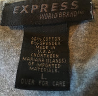 #092 Sz L Solid V-neck Shirt - Express