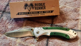 NEW - Ridge Runner Herdsman Green Folding Pocket Knife 222